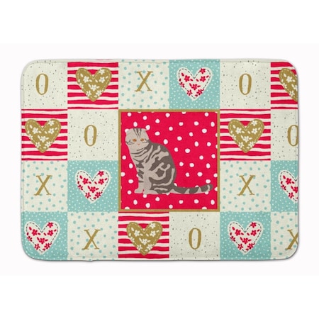 Carolines Treasures 19 x 27 in. Foldex Exotic Fold Cat Love Machine Washable Memory Foam Mat CK5762RUG